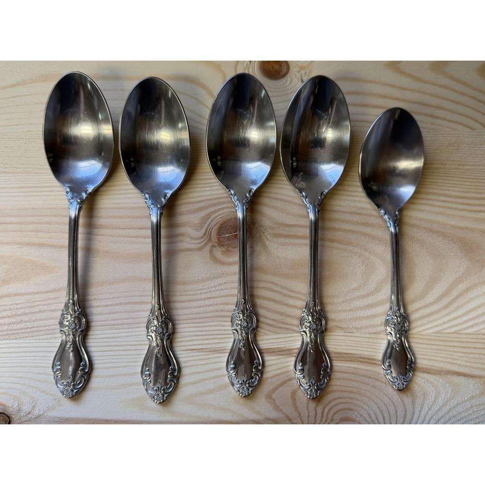 Reed & Barton HIGHGROVE Silverware 18/10 Stainless Spoons Set Of 5 DISCONTINUED